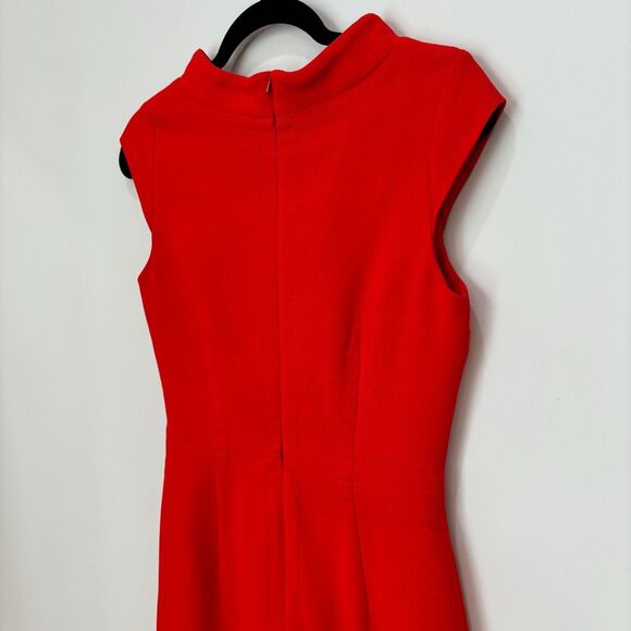 Hobbs London Wool Dress Size 8 Bold Orange Sheath Tailored Mini Career Classic - Picture 8 of 15